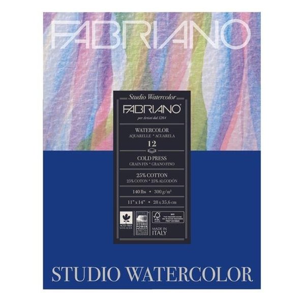 Savoir-Faire Savoir-Faire 1593736 Fabriano Studio Watercolor Cold Press Pad - 12 Sheets - 11 x 14 in. 1593736